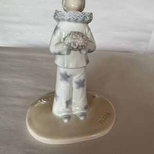 Roma Porcelain Clown Figurine with White and Blue Accents